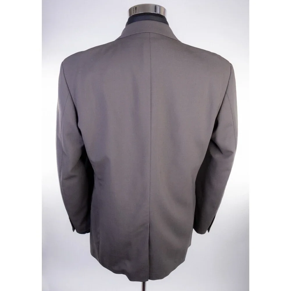 Hugo Boss 2-Pcs Solid Brown 2-Button Wool Suit Blazer Jacket Sz 40R Pants 36X31